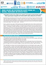 Ending violence and discrimination against lesbian, gay, bisexual, transgender and intersex people